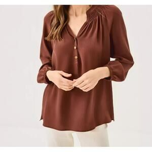 Lilly Pulitzer Elsa 100% Silk Top In Color French Roast Size Small